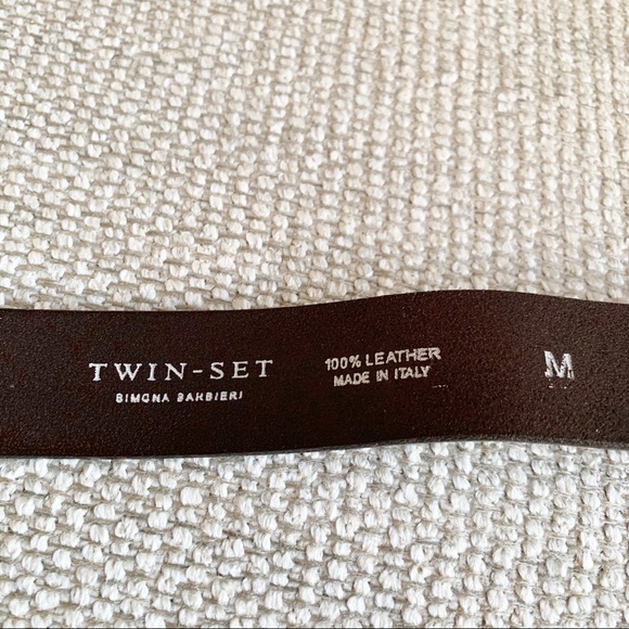 Twin-Set Simona Barbieri Brown Leather Belt Sz M - Picture 3 of 4